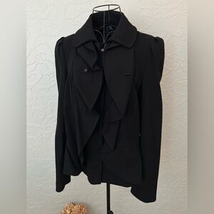 INC International Concepts Ruffled Front Jacket Zip Front Large